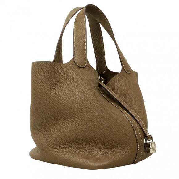 Hermes Hermès Picotin Lock MM Handbag in Taurillon Clemence Etoupe with D Sta... - Picture 2 of 15